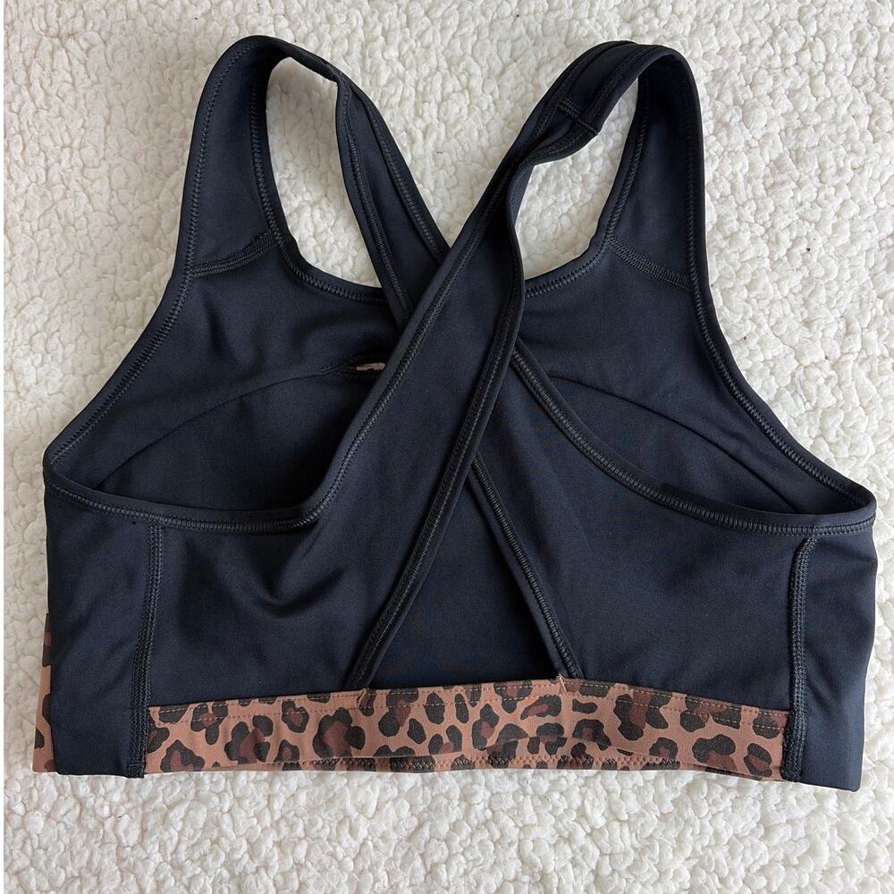 Nike Dri-Fit Sports Bra Size Large Animal Print Keyhole Activewear Athletic Yoga - Picture 3 of 5